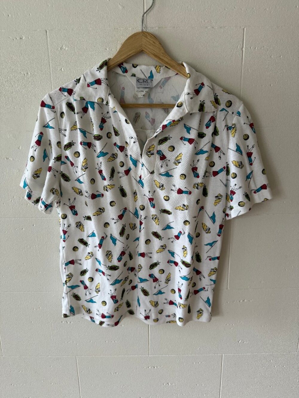 Vintage | Golf Athletic Summer Printed Polo T-Shirt | Small